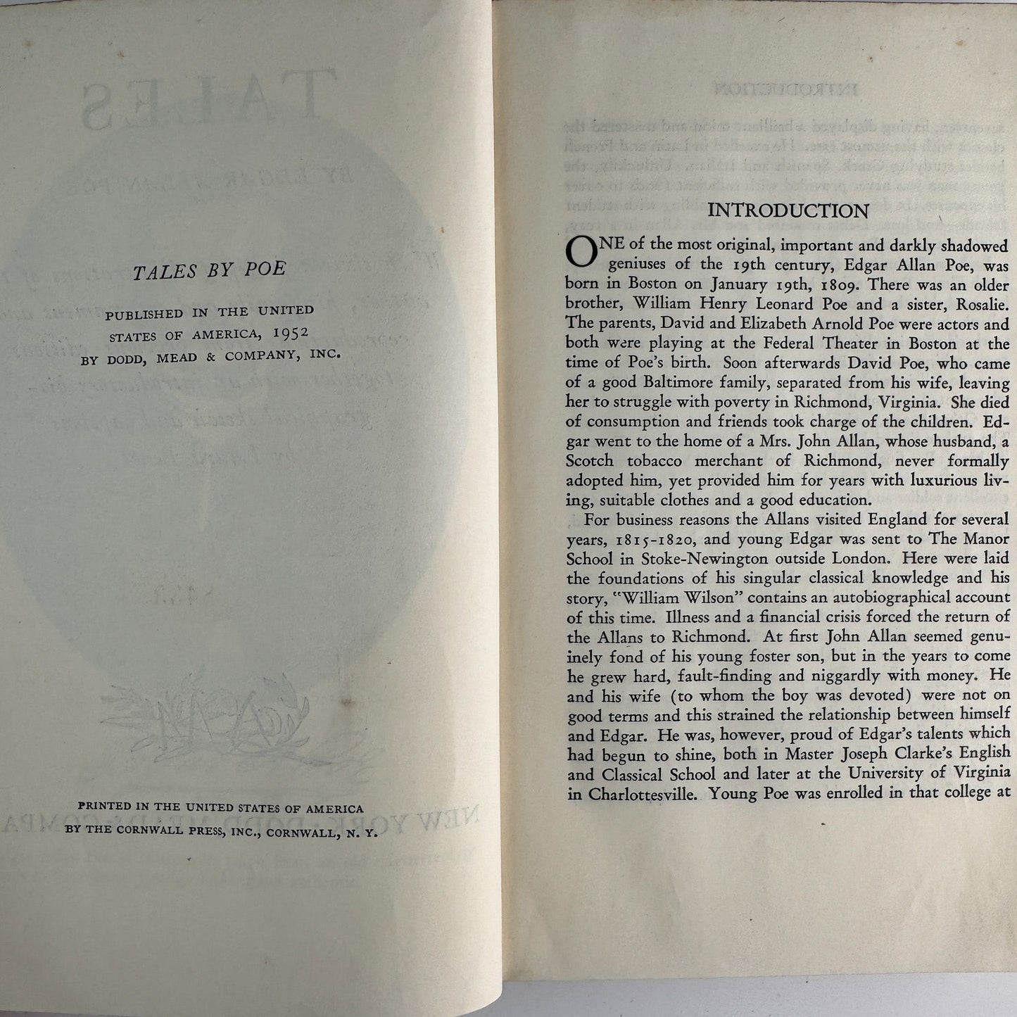 Tales by Edgar Allan Poe, Illustrated 1952 Hardcover - Pretty Old Books