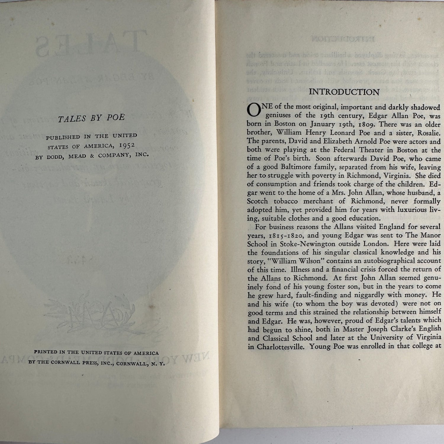 Tales by Edgar Allan Poe, Illustrated 1952 Hardcover - Pretty Old Books