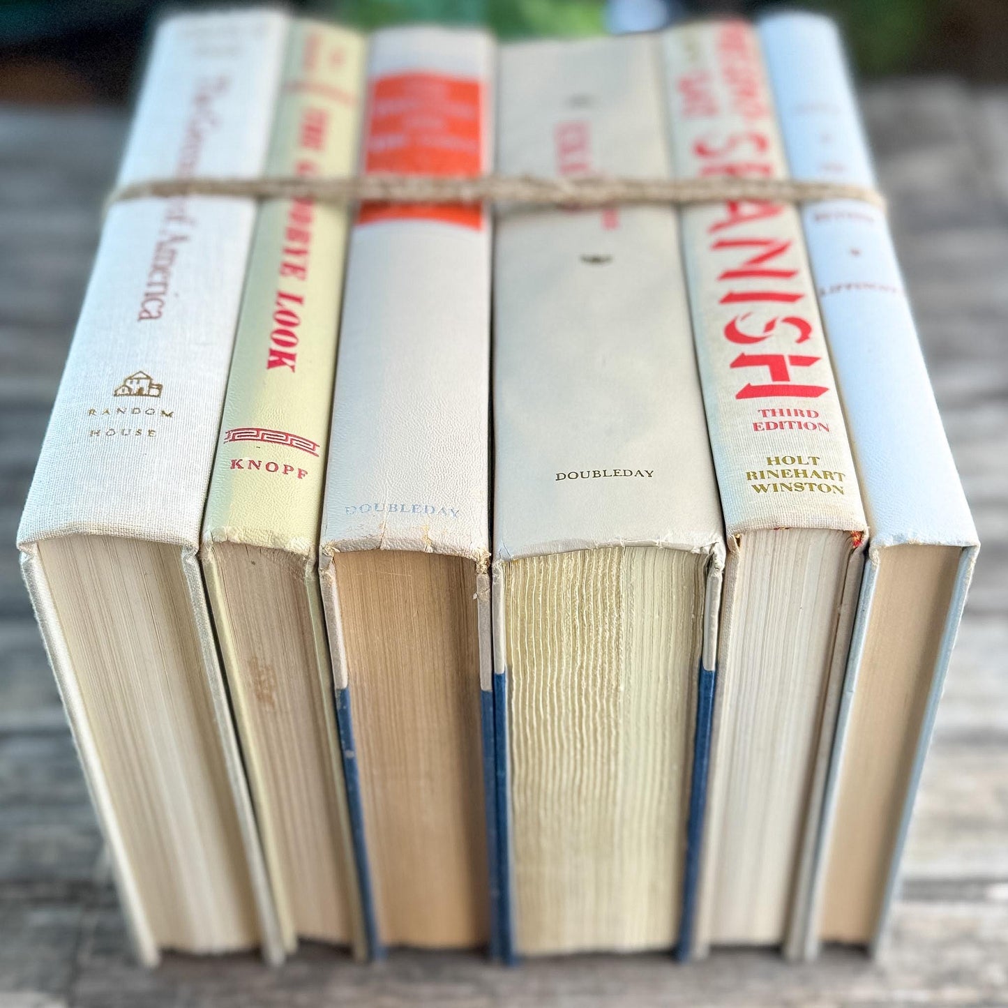 Tan and Red Masculine Retro Books for Decor - Pretty Old Books