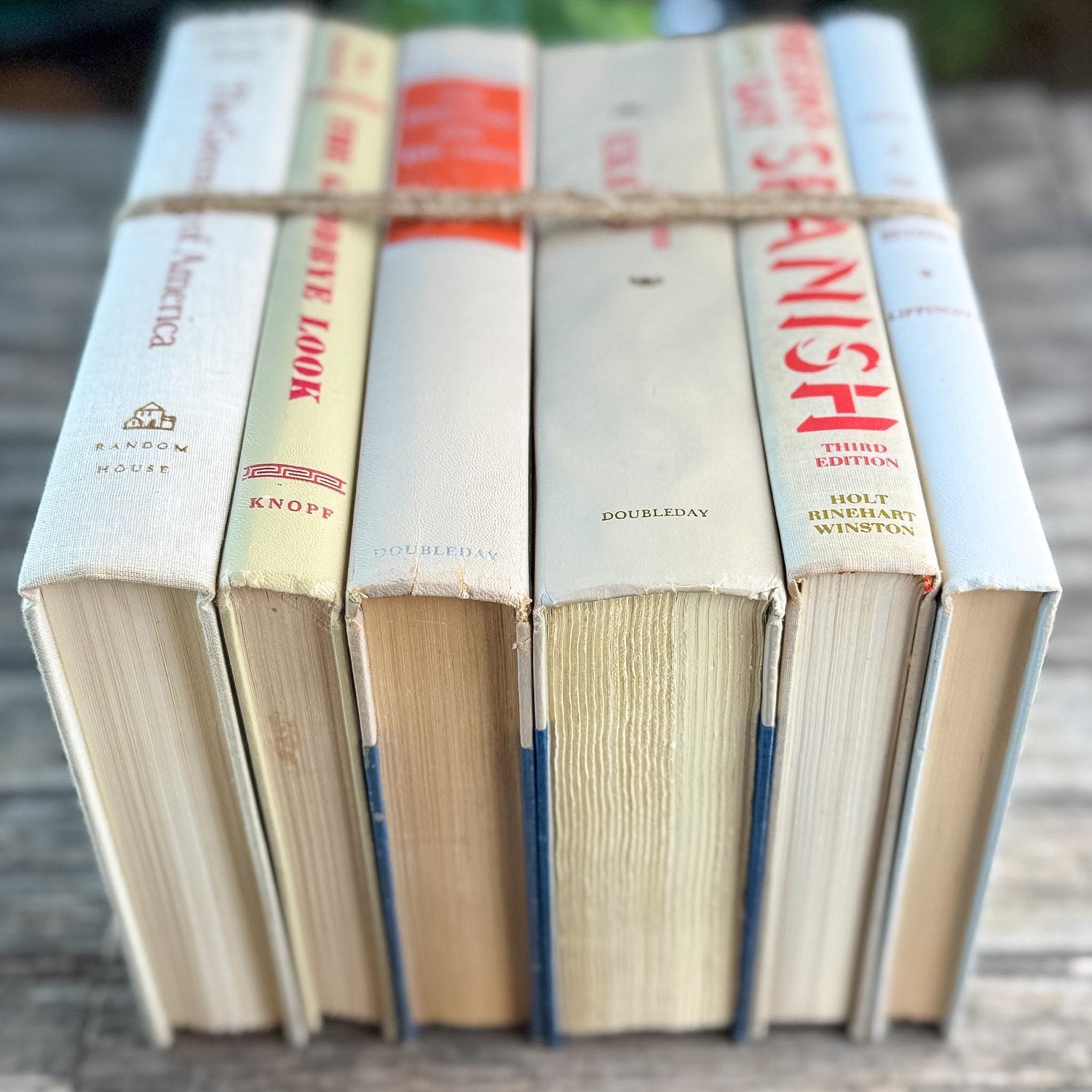 Tan and Red Masculine Retro Books for Decor - Pretty Old Books