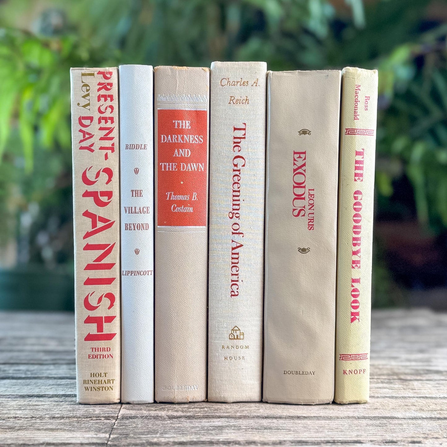 Tan and Red Masculine Retro Books for Decor - Pretty Old Books