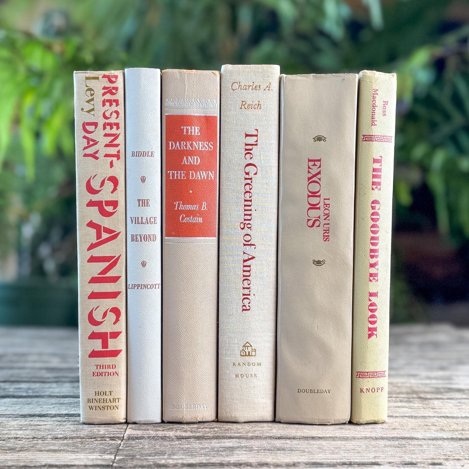 Tan and Red Masculine Retro Books for Decor - Pretty Old Books