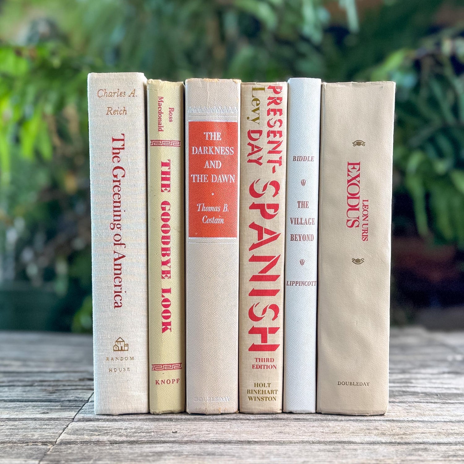 Tan and Red Masculine Retro Books for Decor - Pretty Old Books