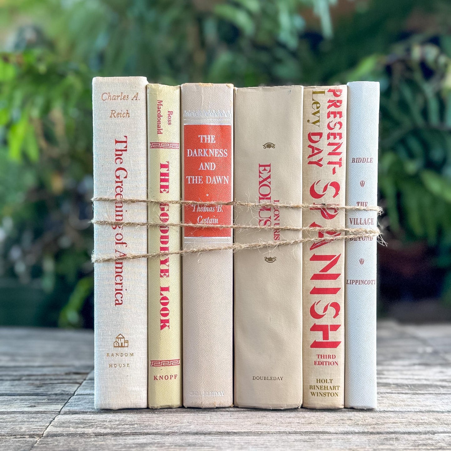 Tan and Red Masculine Retro Books for Decor - Pretty Old Books