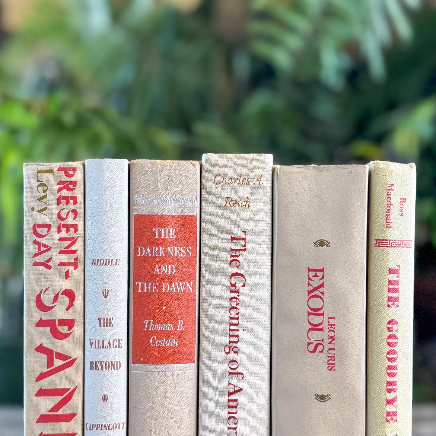 Tan and Red Masculine Retro Books for Decor - Pretty Old Books