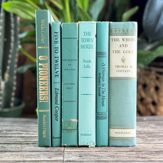 Teal and Mint Mid Century Modern Book Set - Pretty Old Books