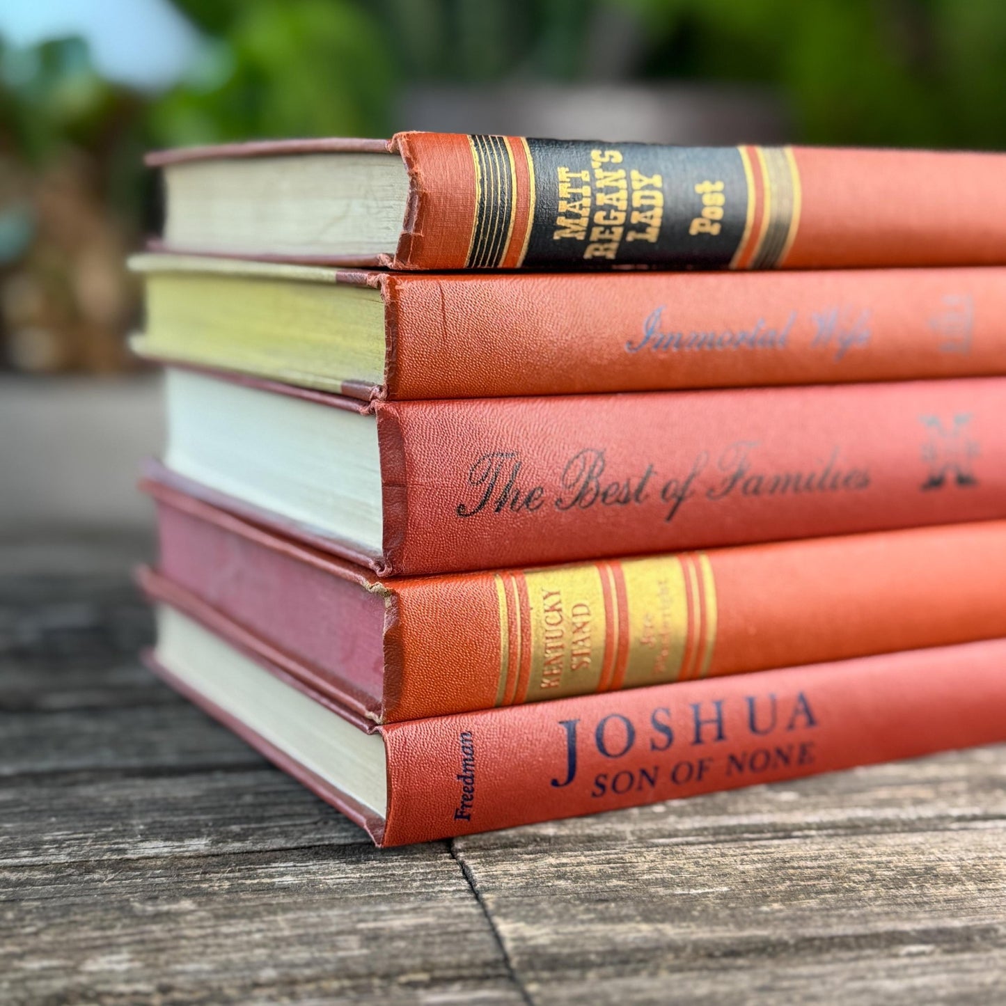 Terra Cotta Mid Century Decorative Books for Shelf Styling - Pretty Old Books