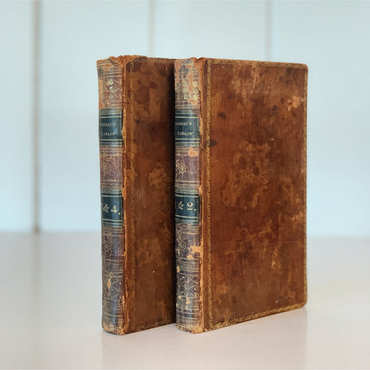 Thaddeus of Warsaw, 1809, Four Volumes in Two, Miss Jane Porter, Leather - Bound - Pretty Old Books
