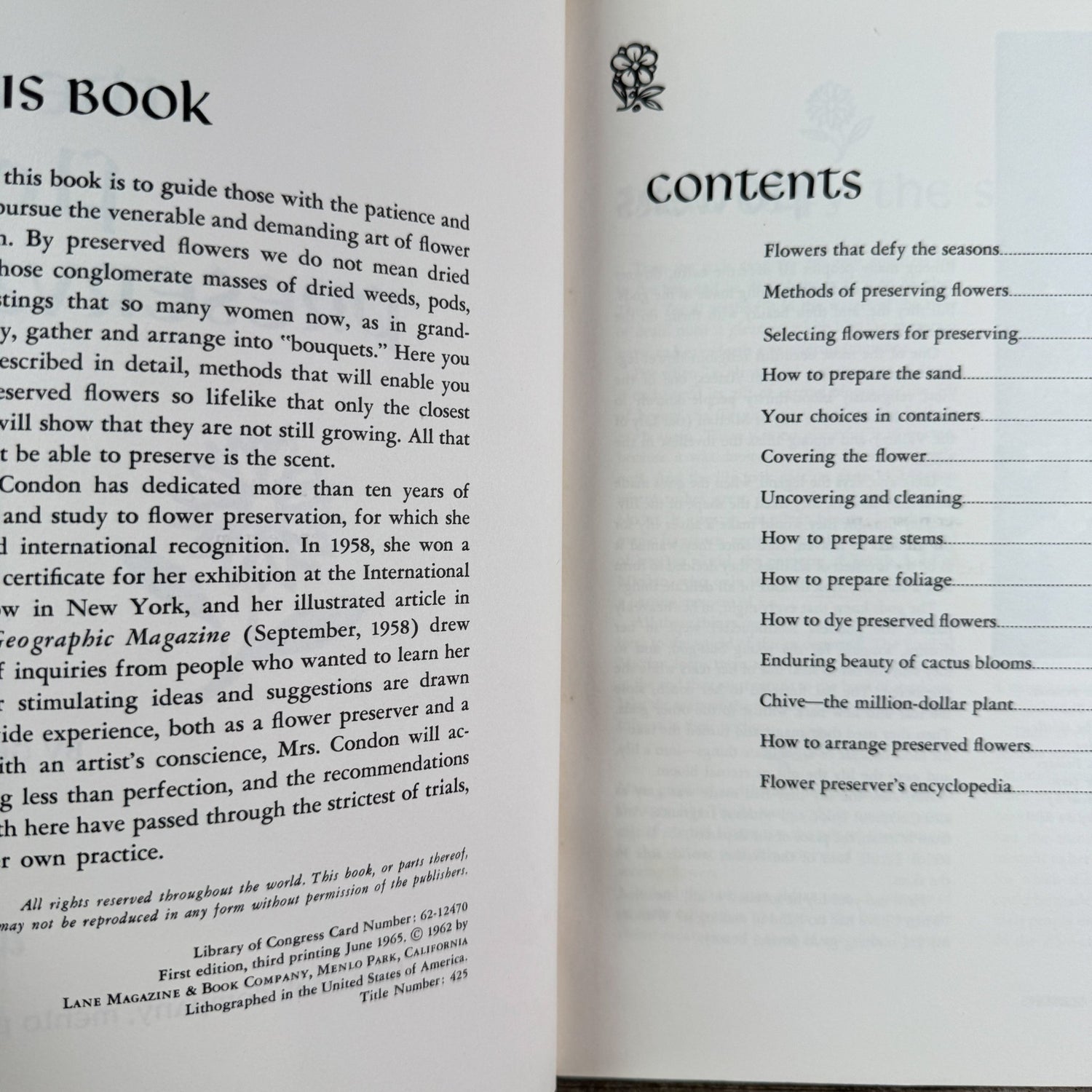 The Art of Flower Preservation, Sunset Magazine, 1962 - Pretty Old Books