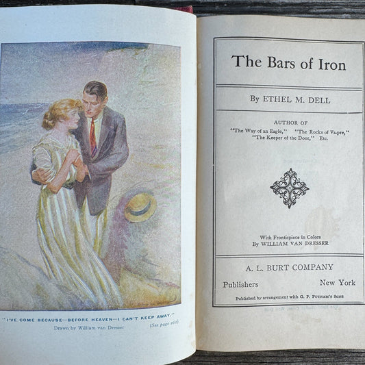 The Bars of Iron, Ethel M. Dell, 1916, A. L. Burt Company Hardcover - Pretty Old Books