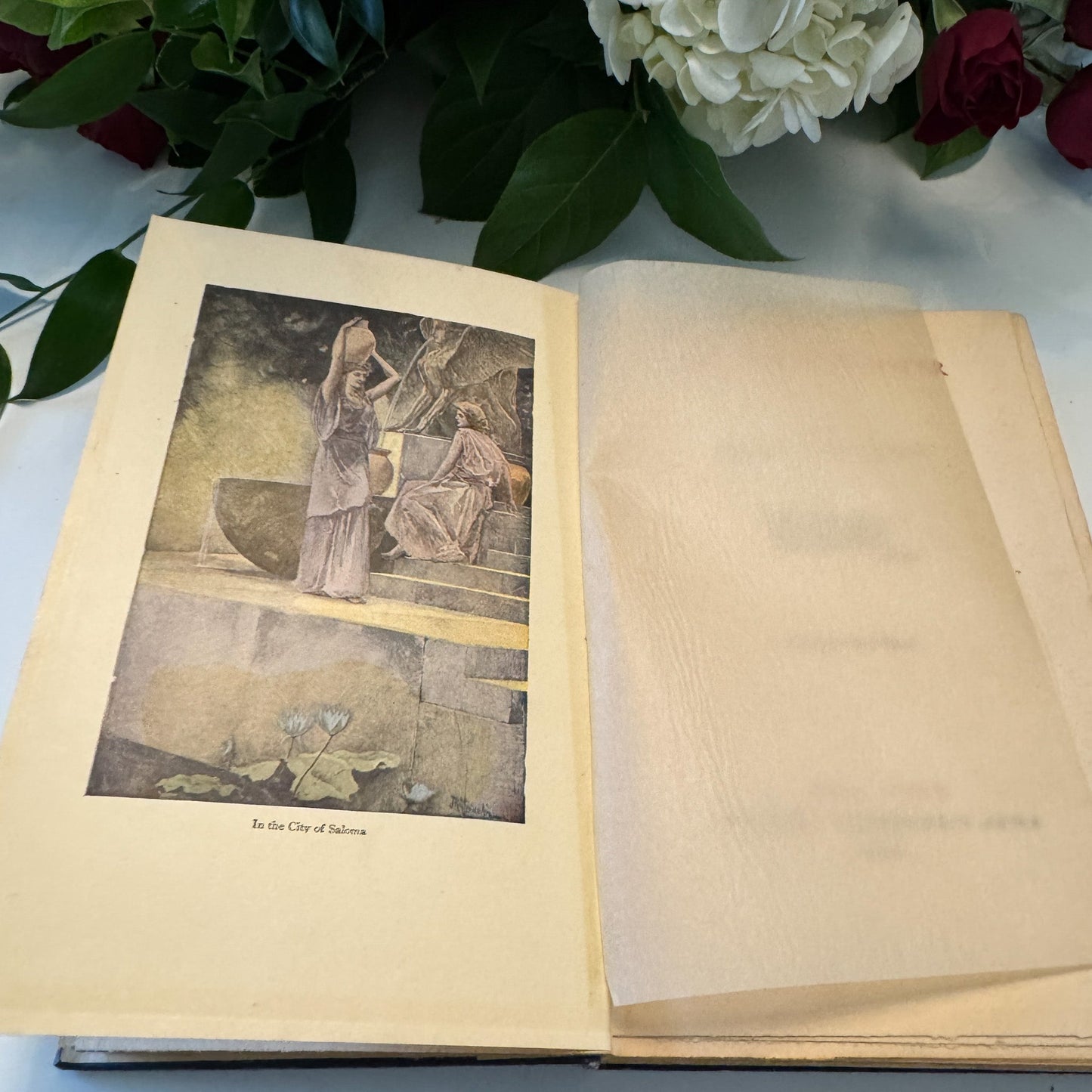 The Blue Flower, Henry Van Dyke, 1924, Navy Blue Ornate Floral Hardcover - Pretty Old Books