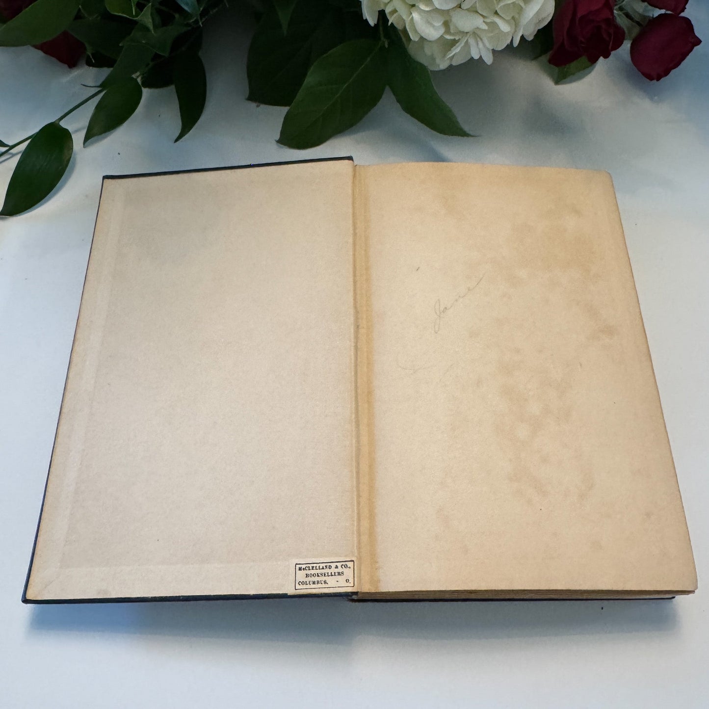 The Blue Flower, Henry Van Dyke, 1924, Navy Blue Ornate Floral Hardcover - Pretty Old Books