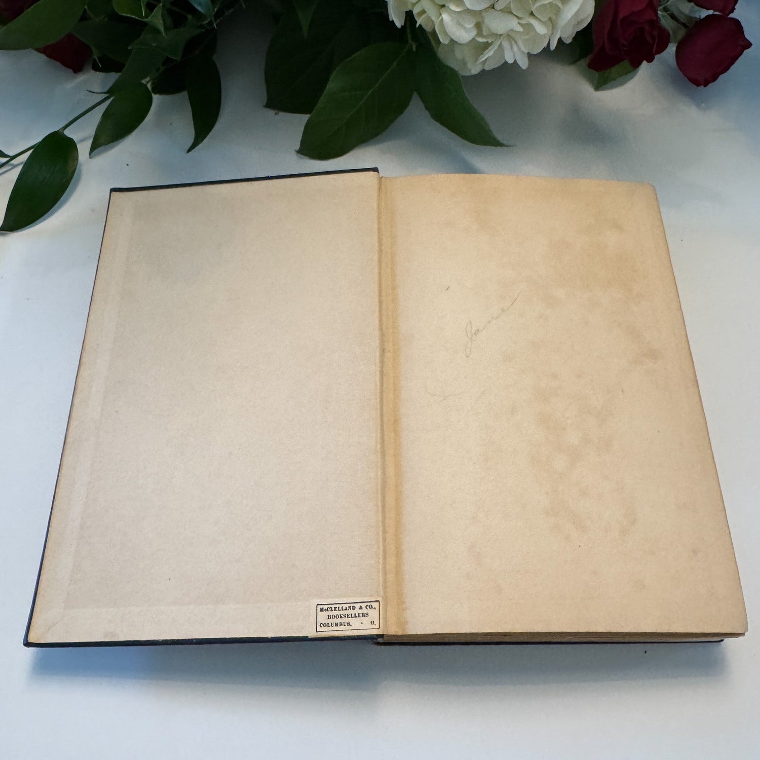 The Blue Flower, Henry Van Dyke, 1924, Navy Blue Ornate Floral Hardcover - Pretty Old Books