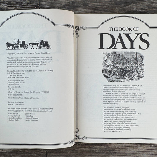 The Book of Days: Oddities and Curiosities in the 365 Days of the Calendar - Pretty Old Books