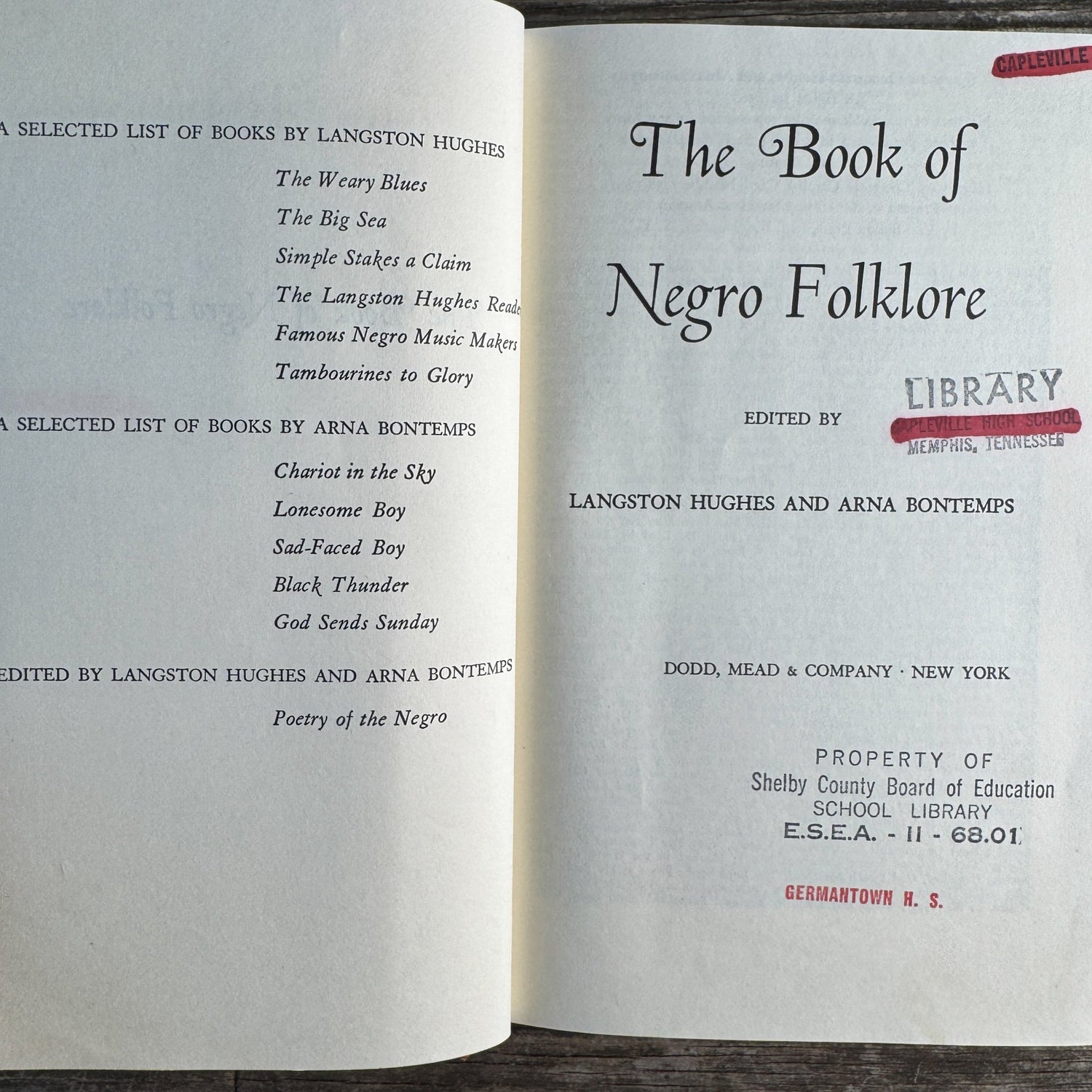 The Book of Negro Folklore, Langston Hughes and Arna Bontemps, 1958 - Pretty Old Books