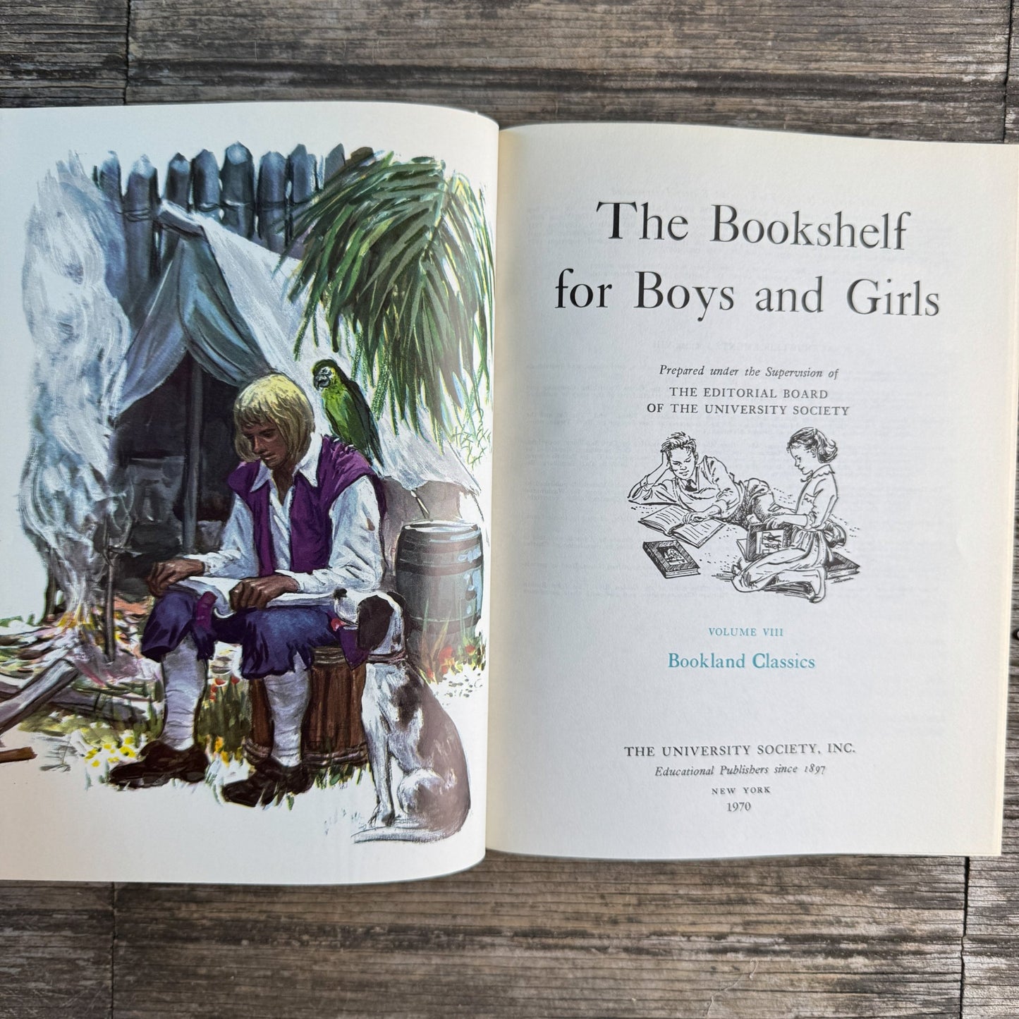 The Bookshelf for Boys and Girls, Volumes 5 and 8, 1970 - Pretty Old Books