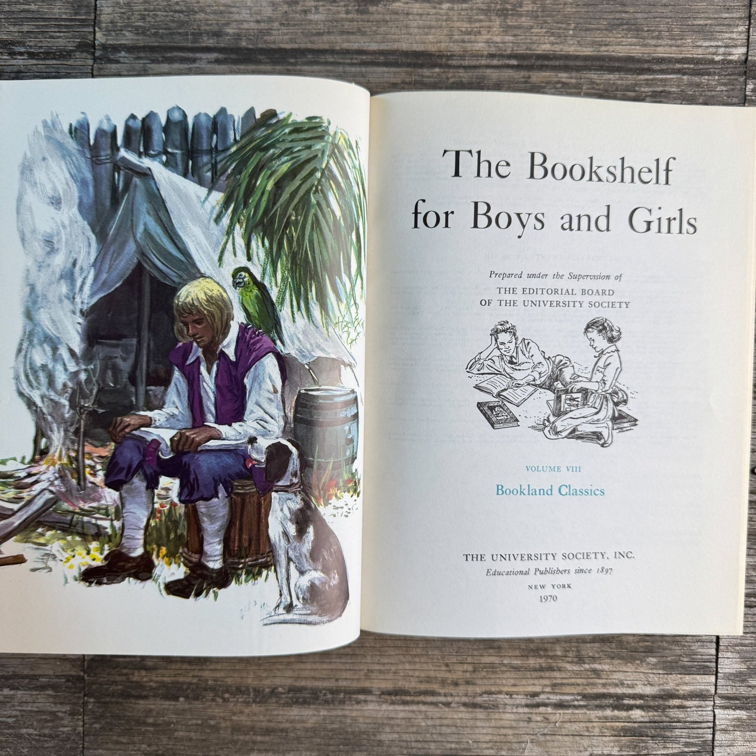 The Bookshelf for Boys and Girls, Volumes 5 and 8, 1970 - Pretty Old Books
