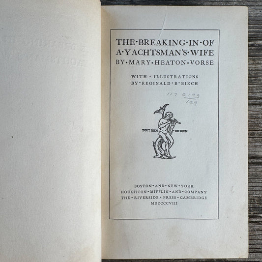 The Breaking In Of a Yachtsman's Wife, 1908, Illustrated - Pretty Old Books