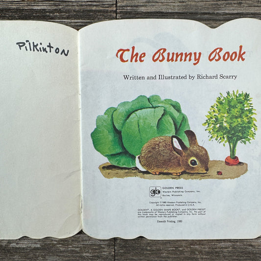 The Bunny Book, Richard Scarry, 1980 Golden Shape Book - Pretty Old Books