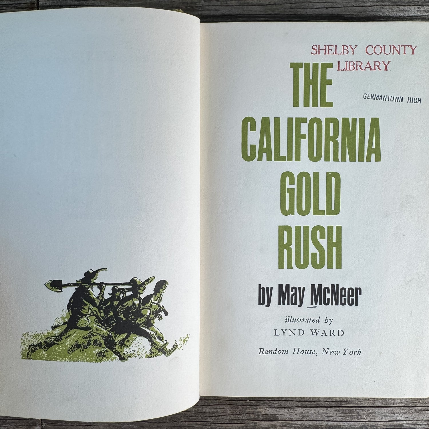 The California Gold Rush, May McNeer, 1950, Landmark Books Edition - Pretty Old Books
