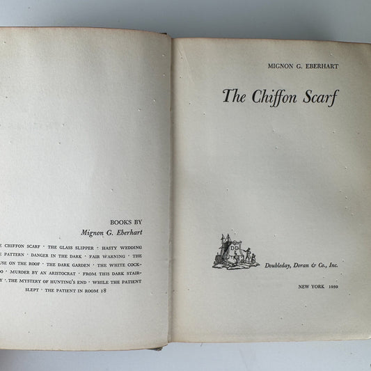 The Chiffon Scarf, Mignon G. Eberhart, 1939 Mystery Novel - Pretty Old Books
