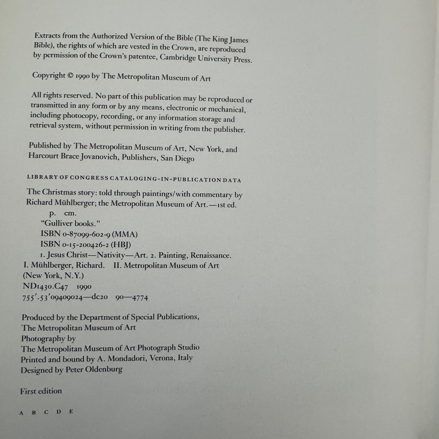 The Christmas Story Told Through Paintings, Metropolitan Museum of Art, 1990 - Pretty Old Books