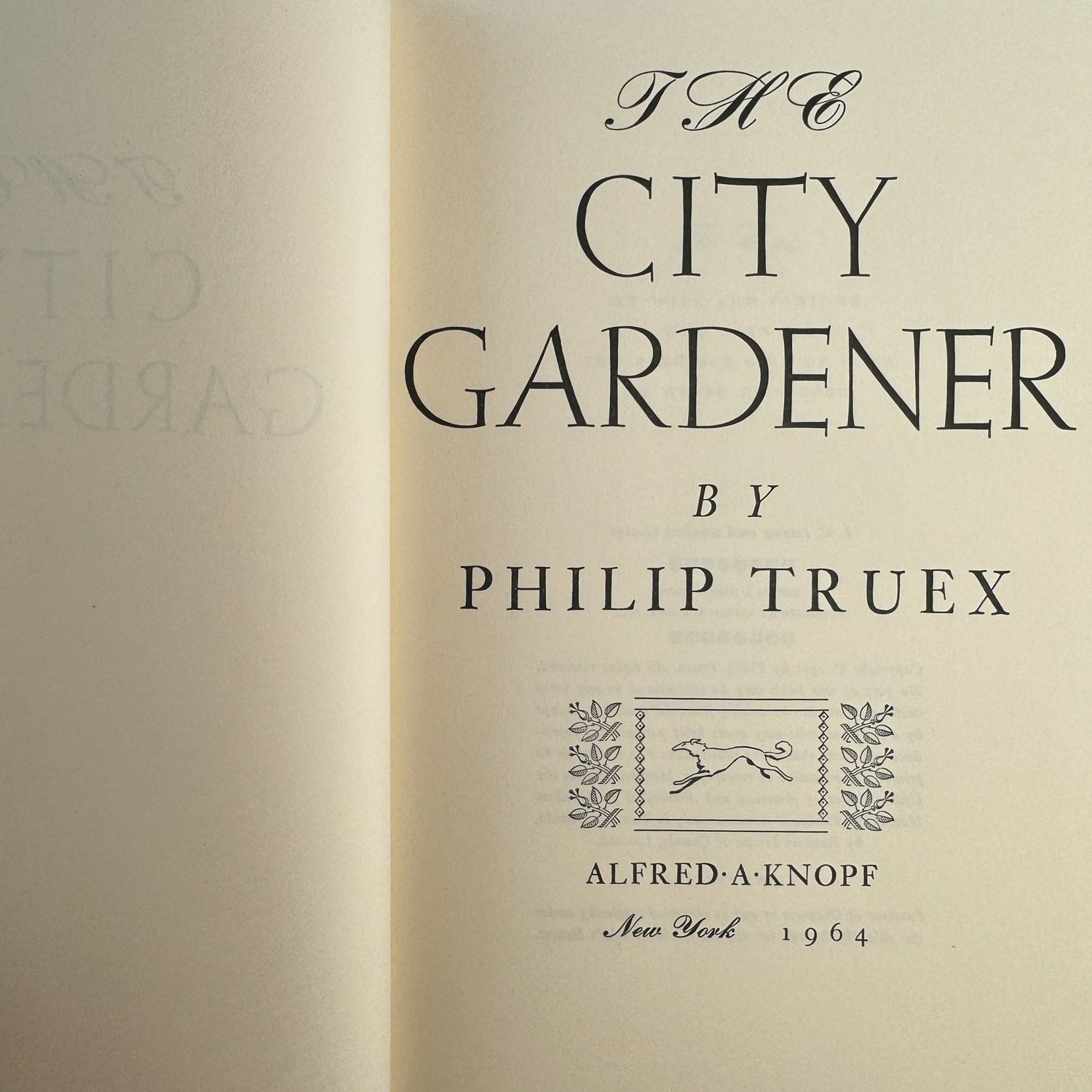 The City Gardener, 1964, Philip Truex, Illustrated 1st Ed Book Club - Pretty Old Books