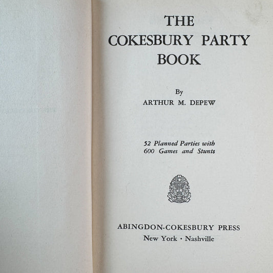 The Cokesbury Party Book, Arthur M. Depew, 1932 - Pretty Old Books