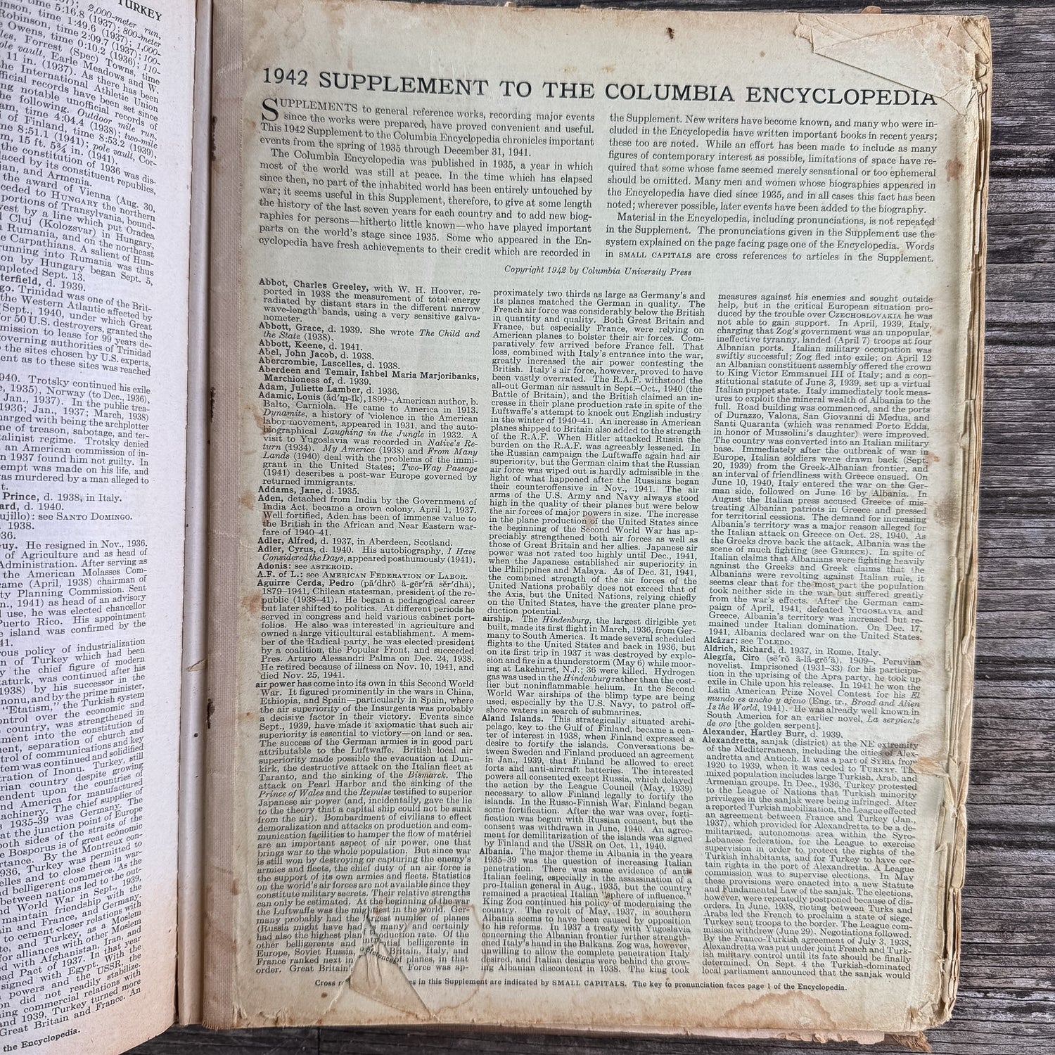 The Columbia Encyclopedia in One Volume, Clarke F. Ansley, 1945 Sixteenth Printing - Pretty Old Books