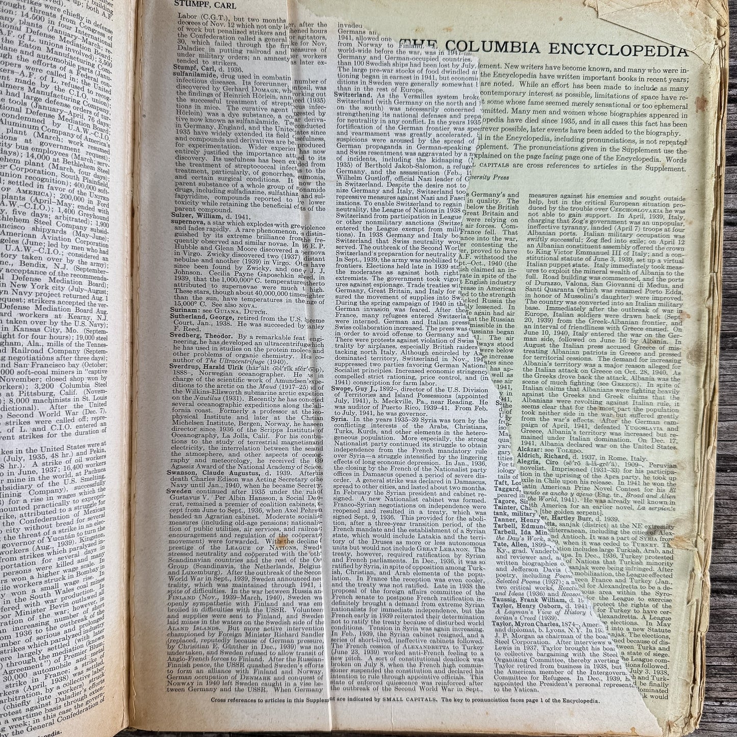 The Columbia Encyclopedia in One Volume, Clarke F. Ansley, 1945 Sixteenth Printing - Pretty Old Books