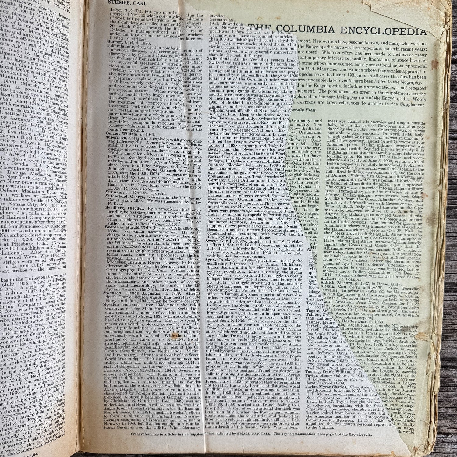 The Columbia Encyclopedia in One Volume, Clarke F. Ansley, 1945 Sixteenth Printing - Pretty Old Books