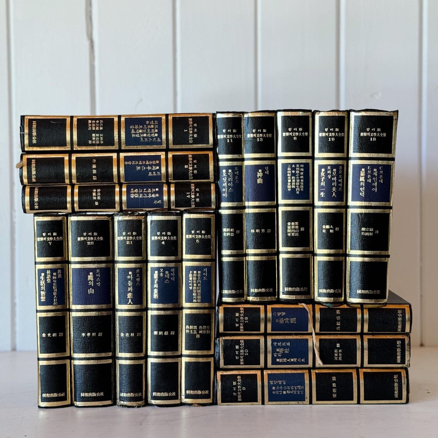 The Complete Works of World Literature, Korean Edition, Classic Literature Book Set, Blue Black Book Set - Pretty Old Books