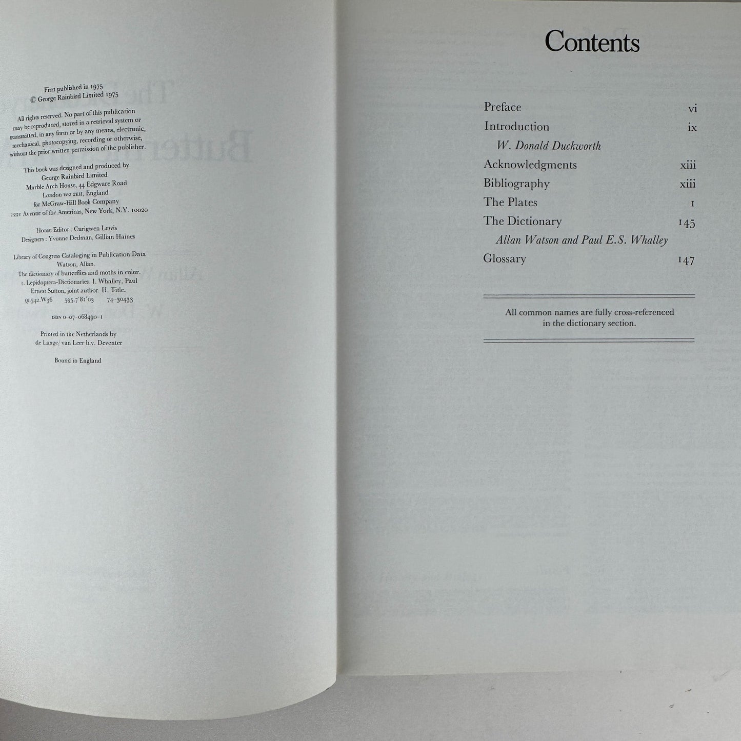 The Dictionary of Butterflies and Moths in Color, 1975 Oversized Illustrated - Pretty Old Books