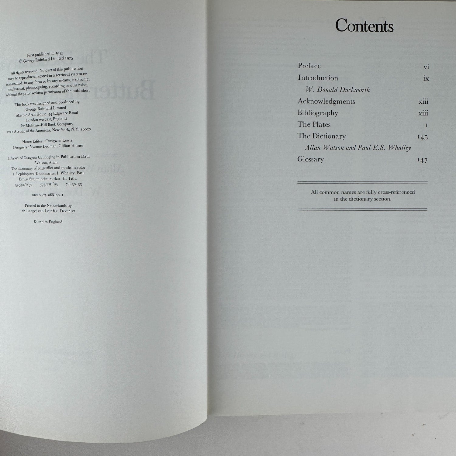 The Dictionary of Butterflies and Moths in Color, 1975 Oversized Illustrated - Pretty Old Books