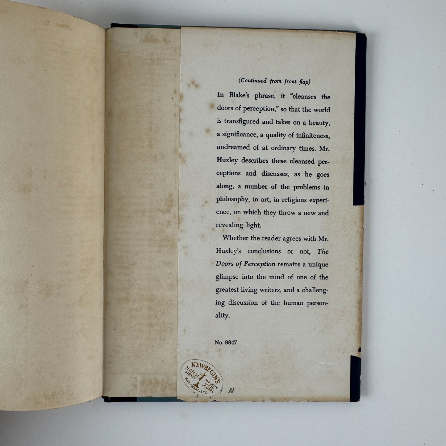 The Doors of Perception, Aldous Huxley, 1st US Edition, 1954 Hardcover - Pretty Old Books