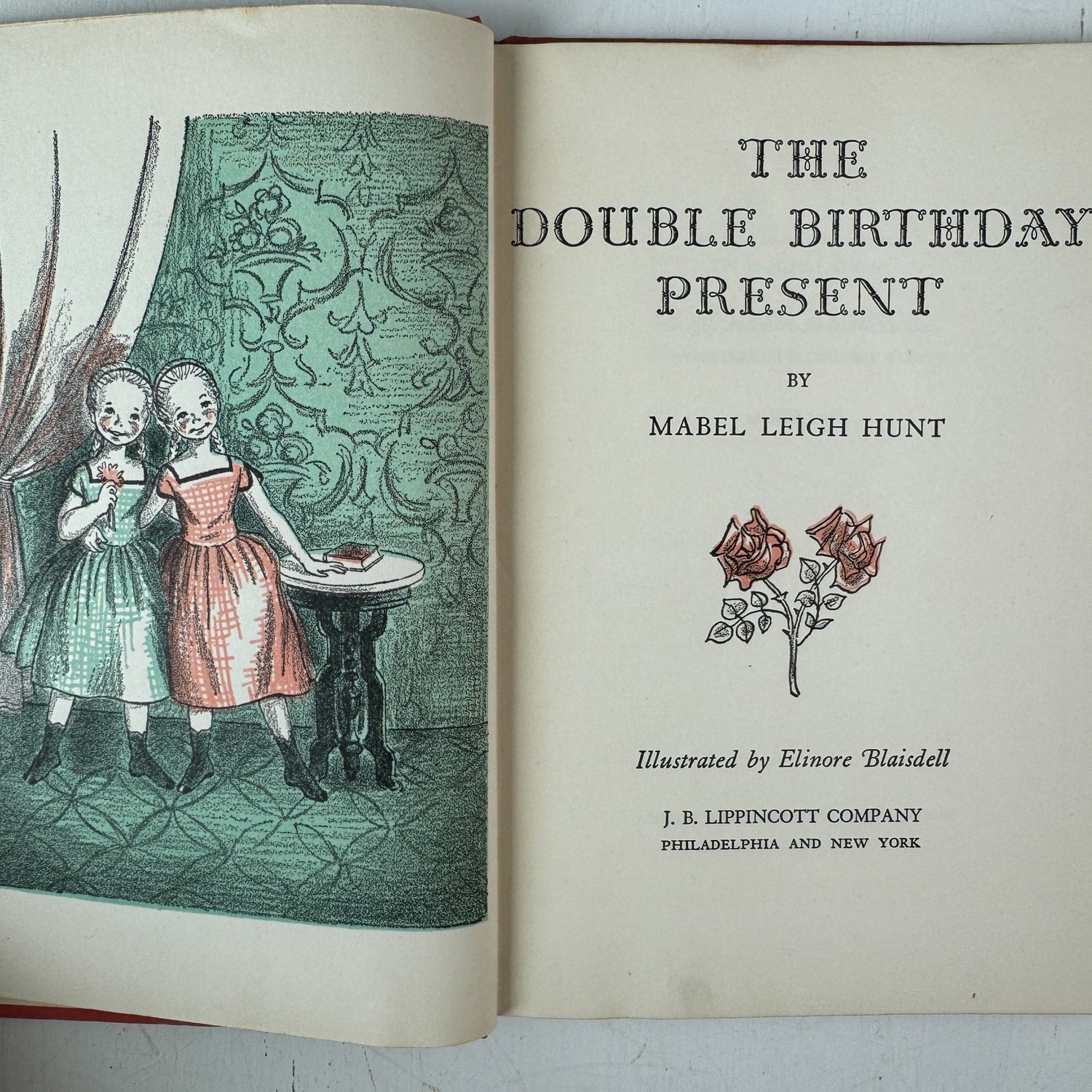 The Double Birthday Present, Mabel Leigh Hunt, 1947, First Edition - Pretty Old Books