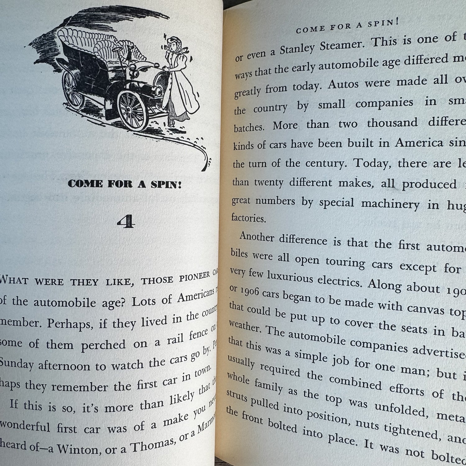 The Early Days of Automobiles, Elizabeth Janeway, 1956, Landmark Books Edition - Pretty Old Books