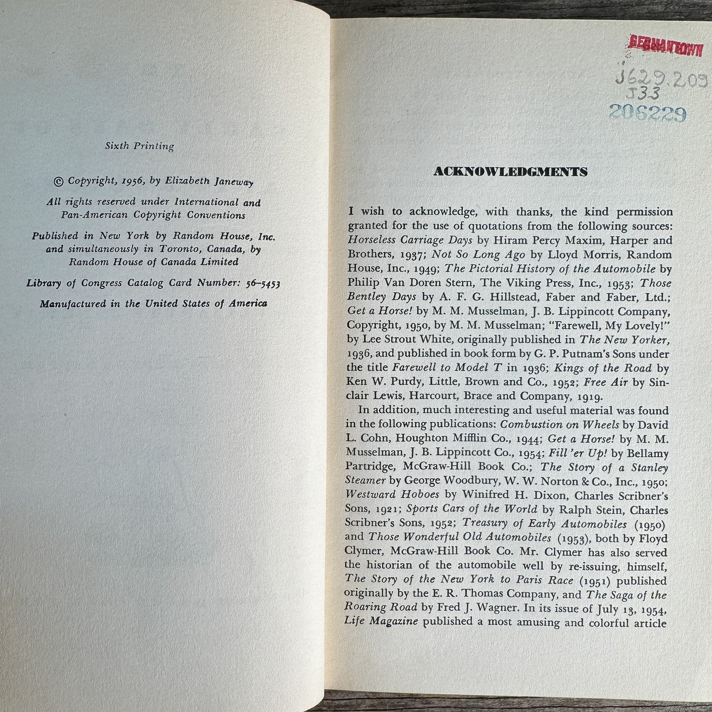 The Early Days of Automobiles, Elizabeth Janeway, 1956, Landmark Books Edition - Pretty Old Books