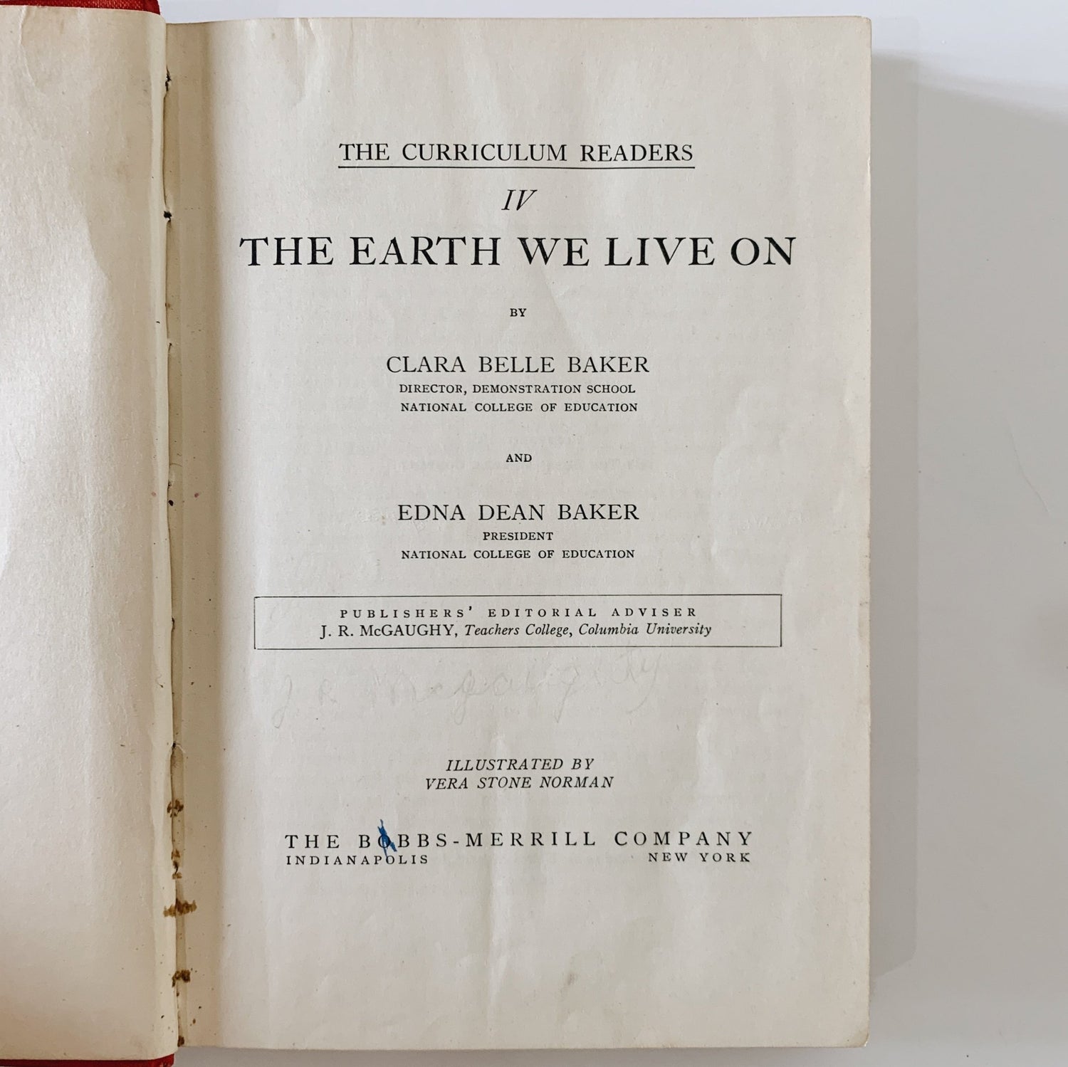 The Earth We Live On, The Curriculum Readers 4, Baker & Baker, 1937 School Book - Pretty Old Books