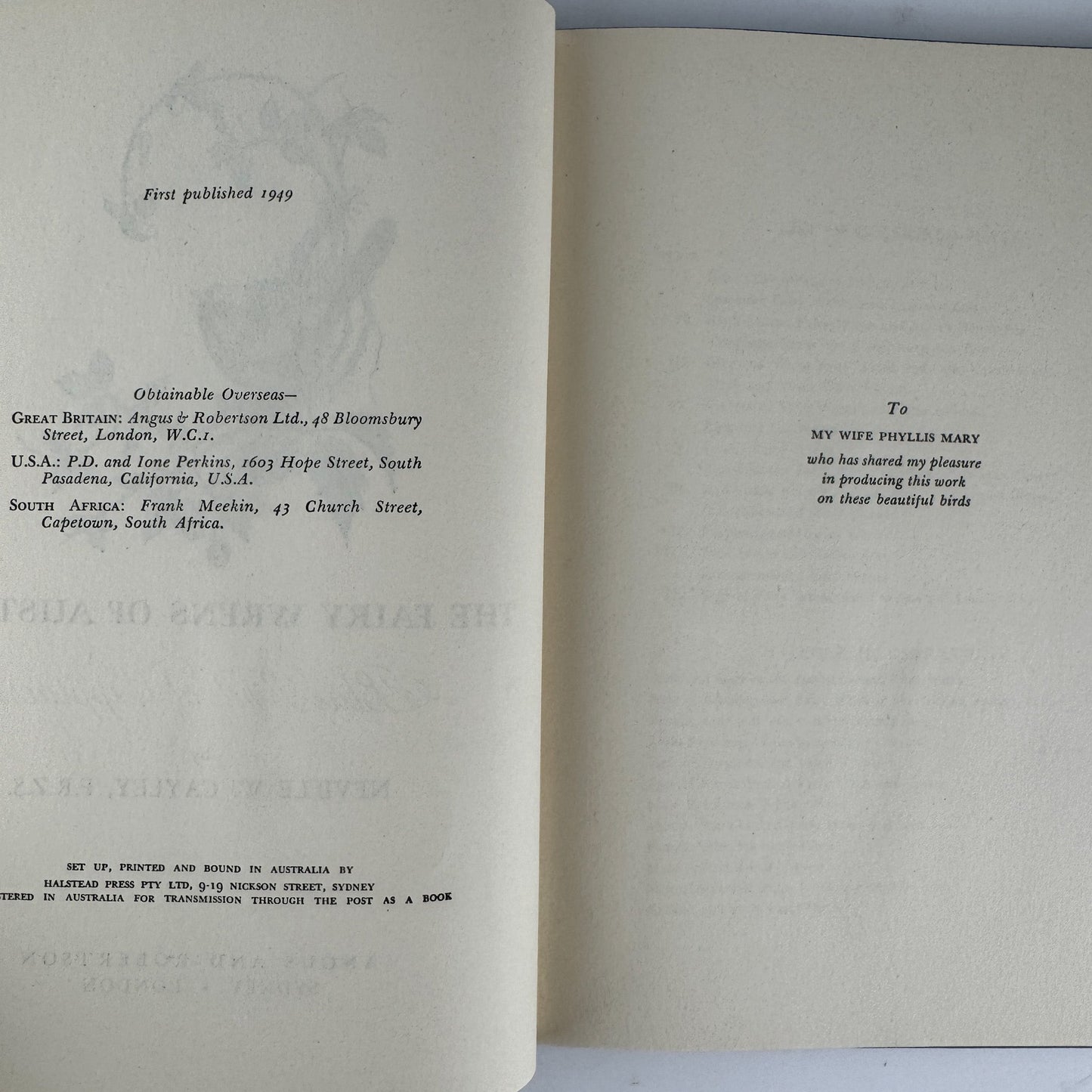 The Fairy Wrens of Australia: Blue Birds of Happiness, Neville W. Cayley, 1949 - Pretty Old Books