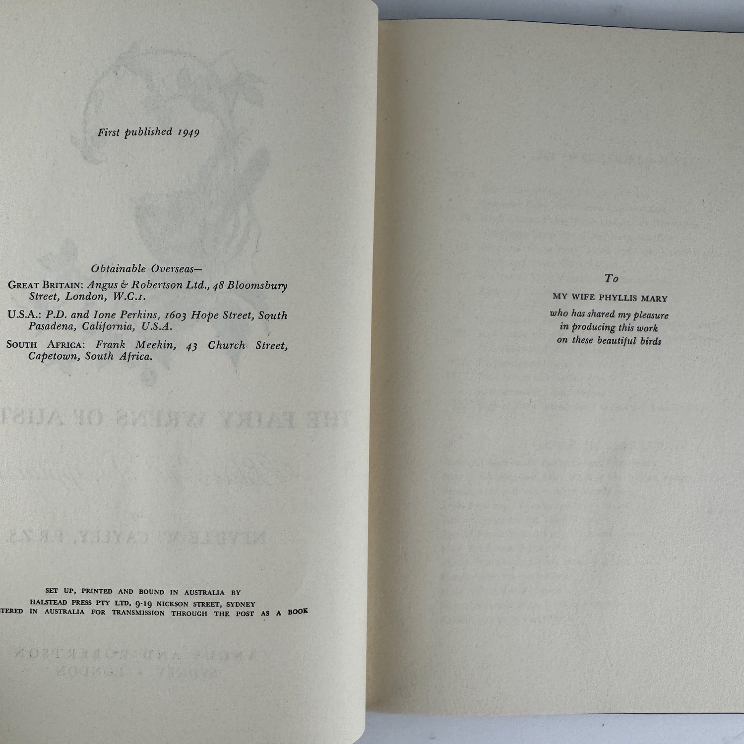 The Fairy Wrens of Australia: Blue Birds of Happiness, Neville W. Cayley, 1949 - Pretty Old Books