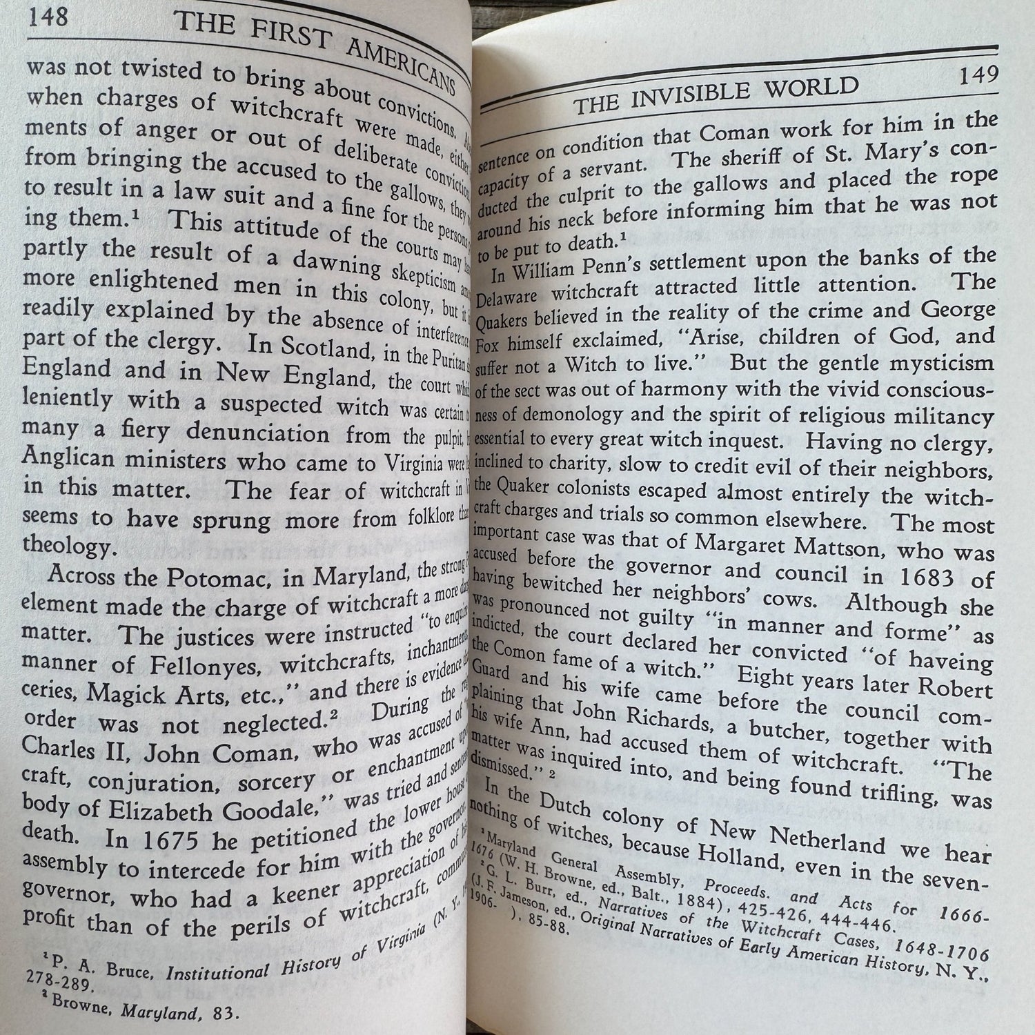 The First Americans, 1607-1690, Thomas J. Wertenbaker, Quadrangle Paperback Edition, 1971 - Pretty Old Books