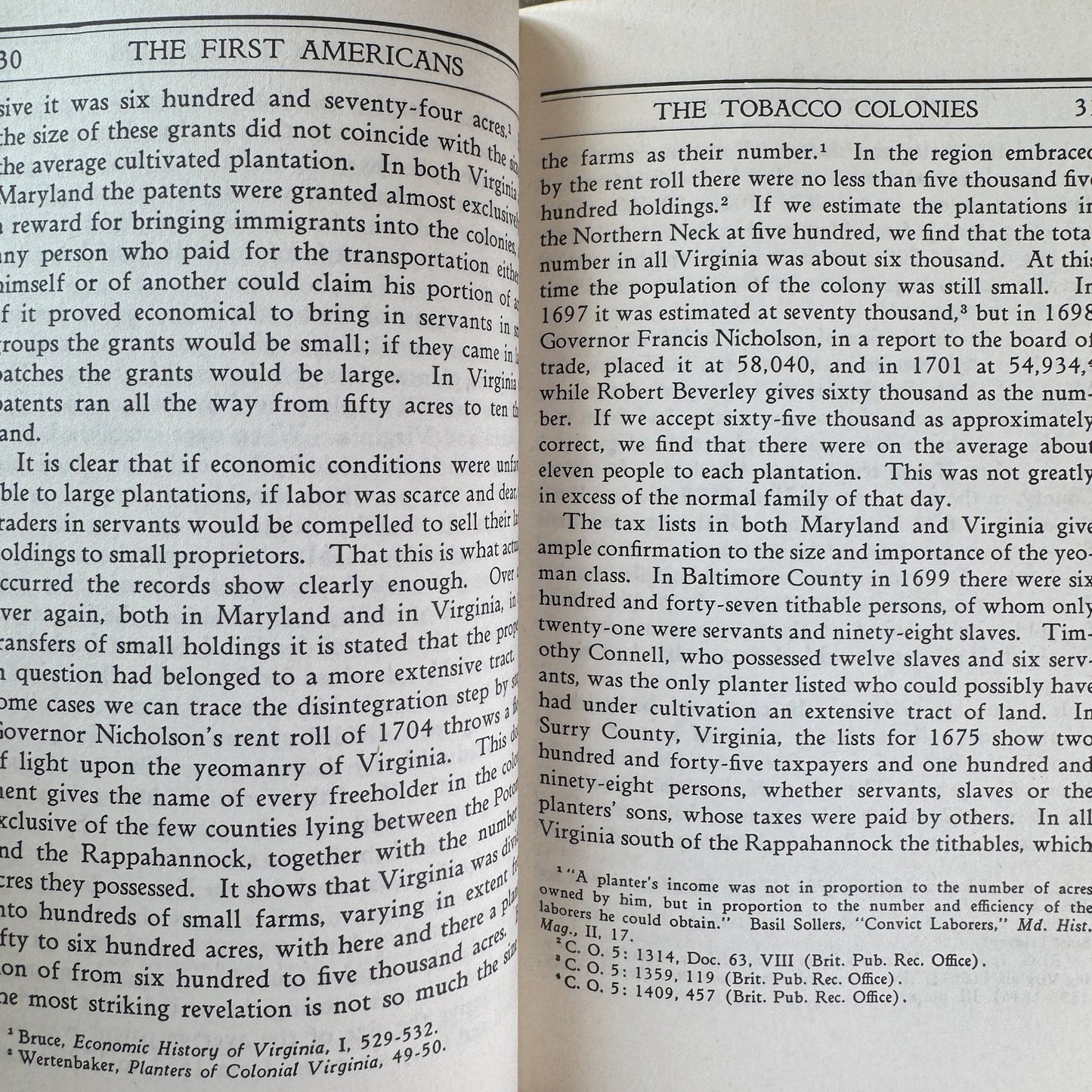 The First Americans, 1607-1690, Thomas J. Wertenbaker, Quadrangle Paperback Edition, 1971 - Pretty Old Books