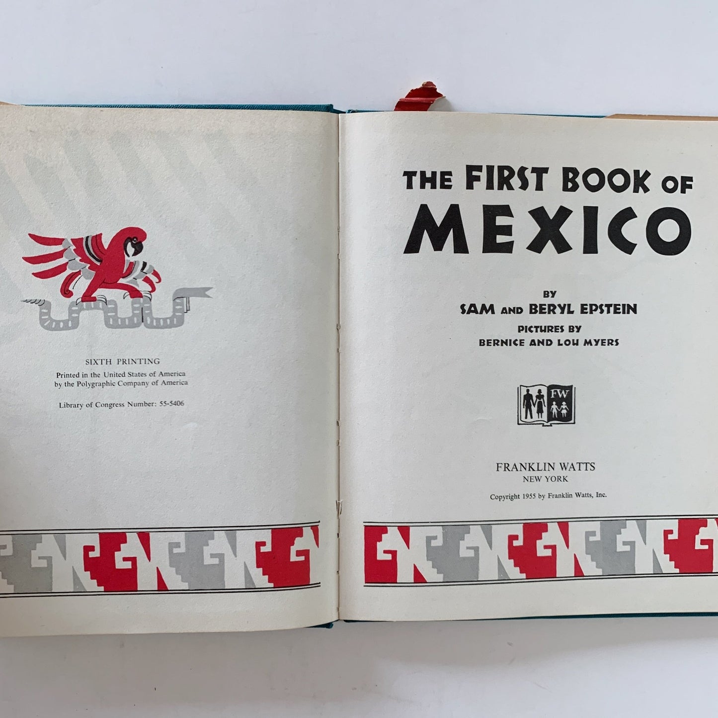 The First Book of Mexico, Sam and Beryl Epstein, 1955 Hardcover with DJ - Pretty Old Books