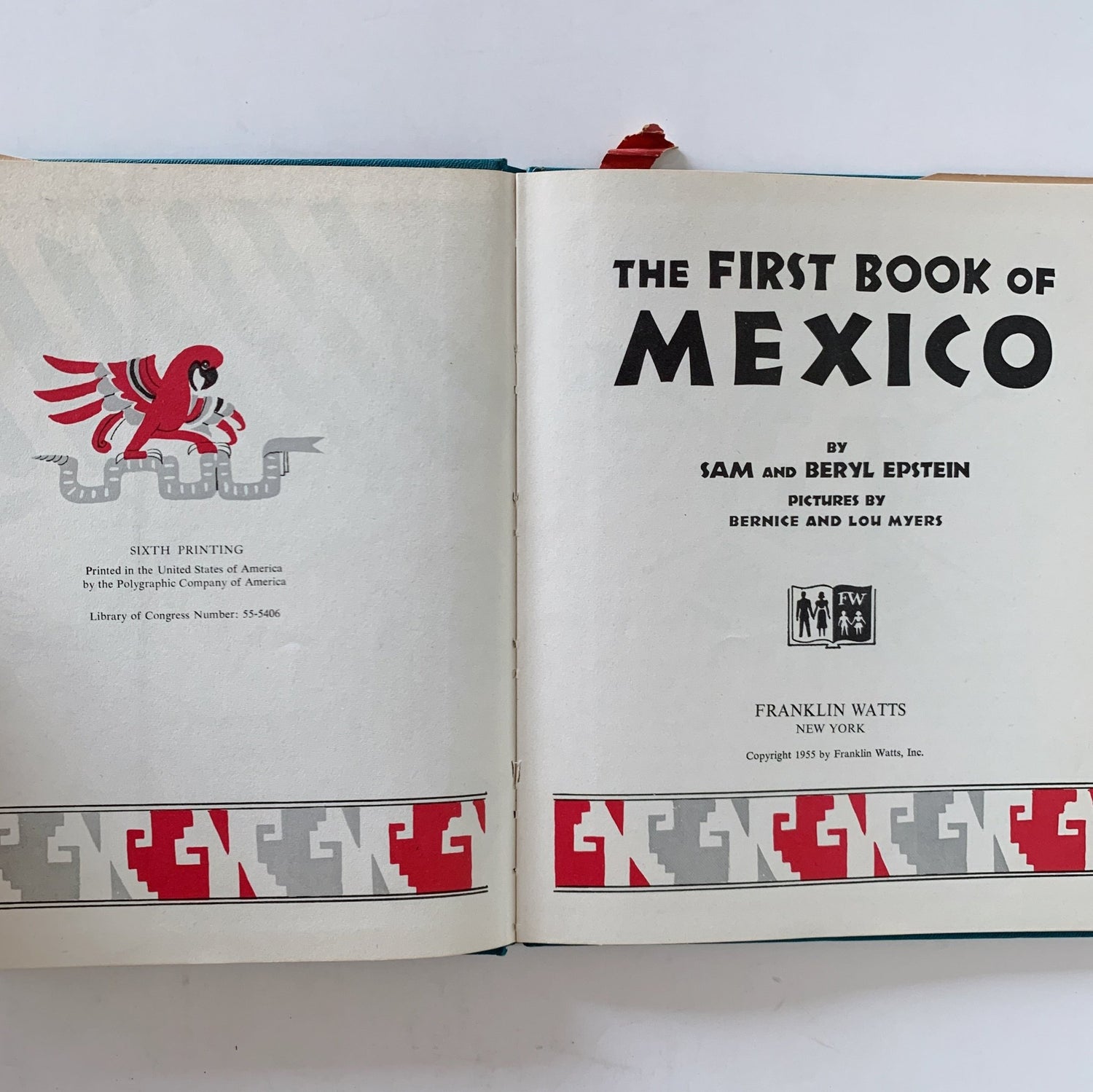 The First Book of Mexico, Sam and Beryl Epstein, 1955 Hardcover with DJ - Pretty Old Books