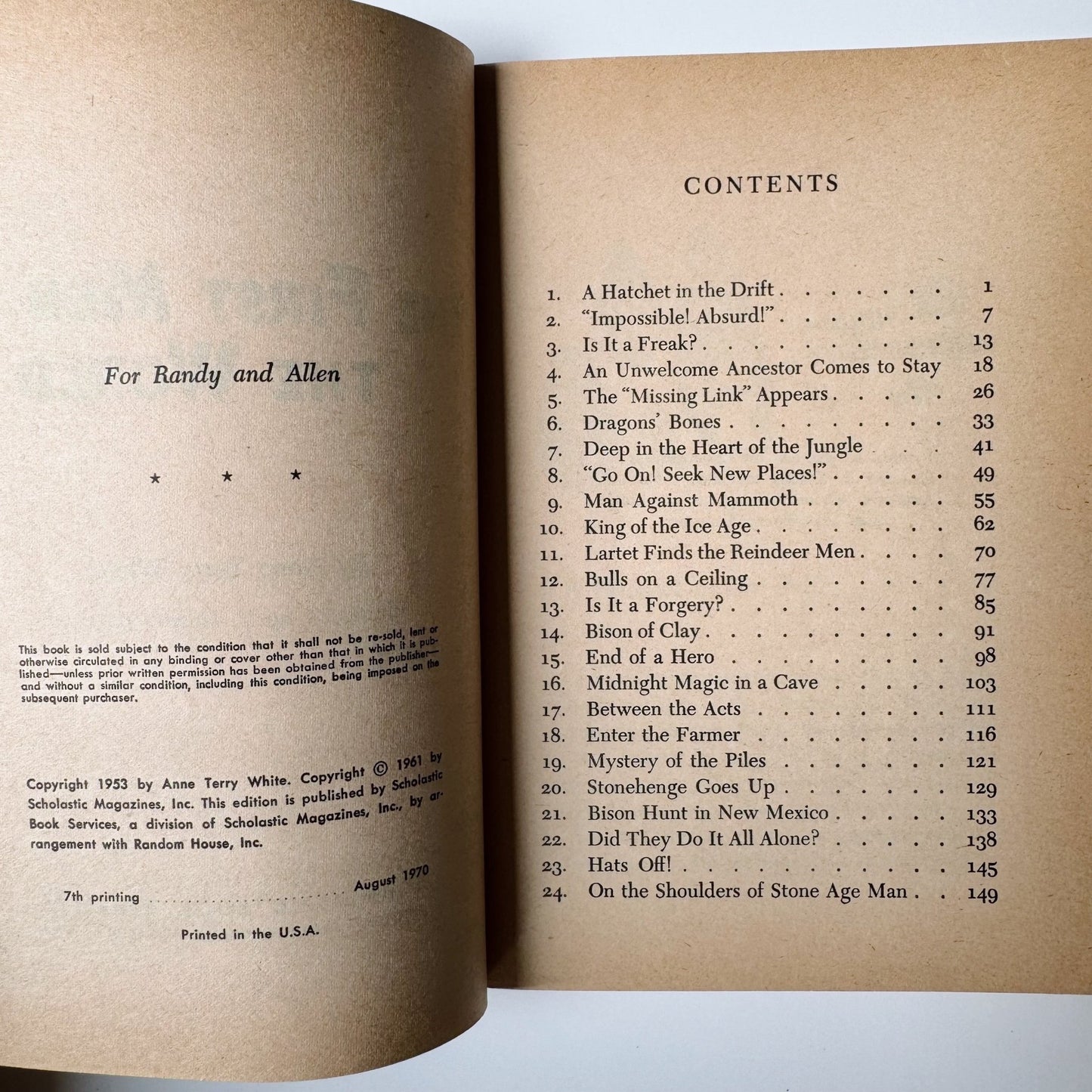 The First Men in the World, Scholastic 1970 Kids' Nonfiction - Pretty Old Books