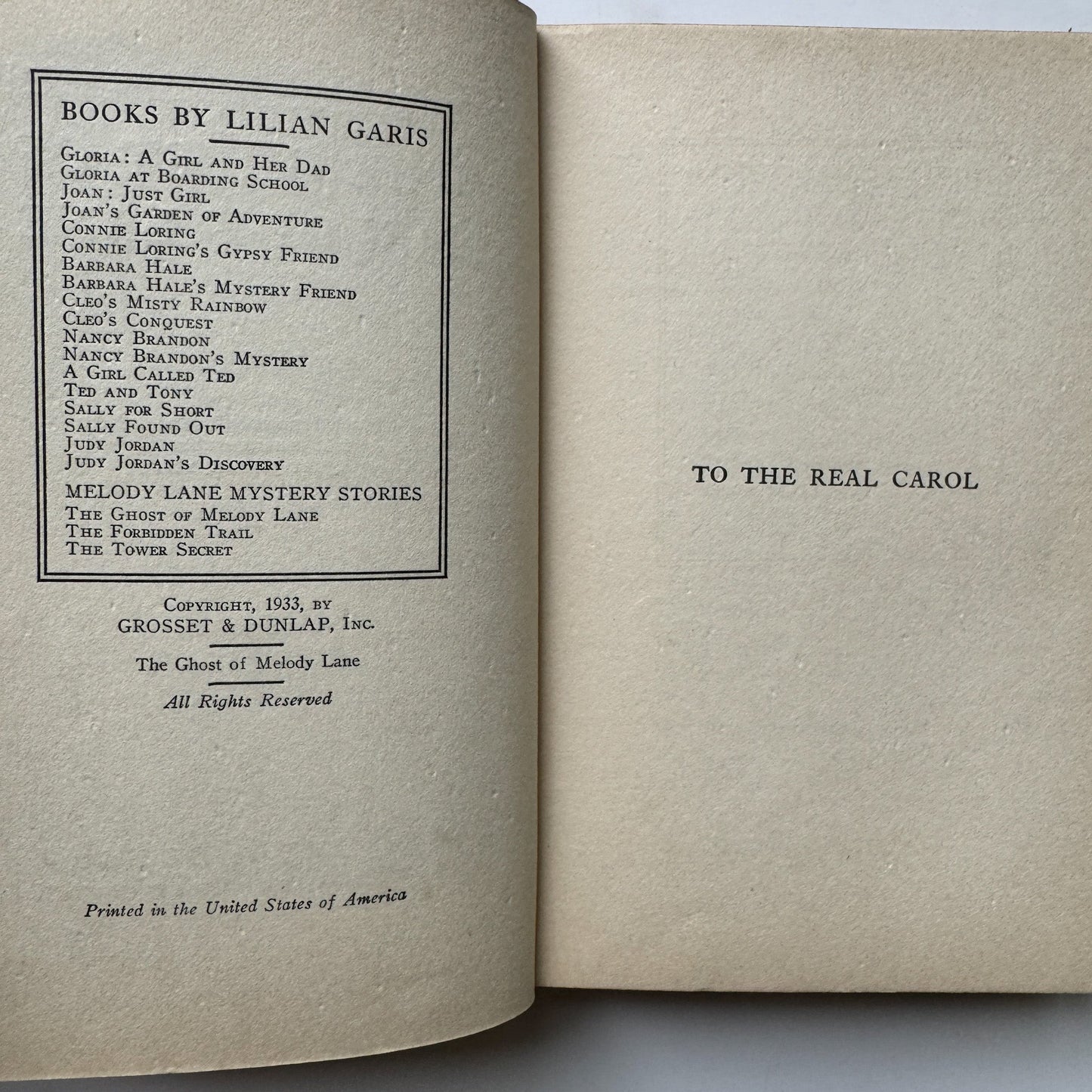 The Ghost of Melody Lane, 1933 YA Mystery by Lilian Garis - Pretty Old Books