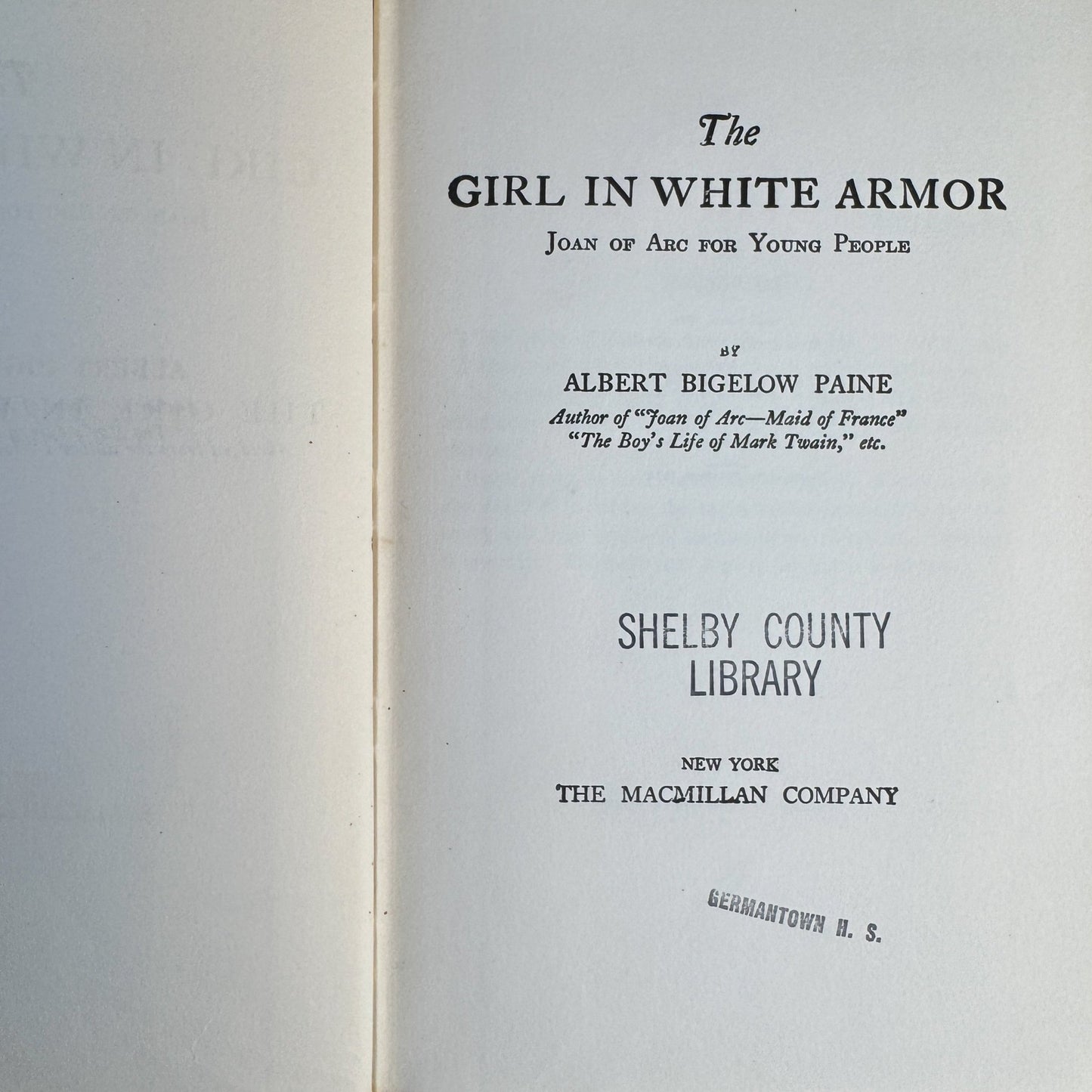 The Girl in White Armor: Joan of Arc for Young People, 1966 Juvenile Biography - Pretty Old Books