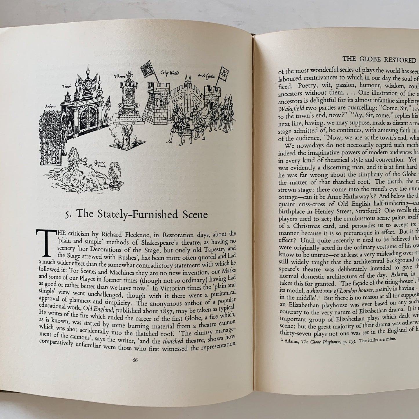 The Globe Restored: A Study of the Elizabethan Theatre, Hardcover, 1953 - Pretty Old Books