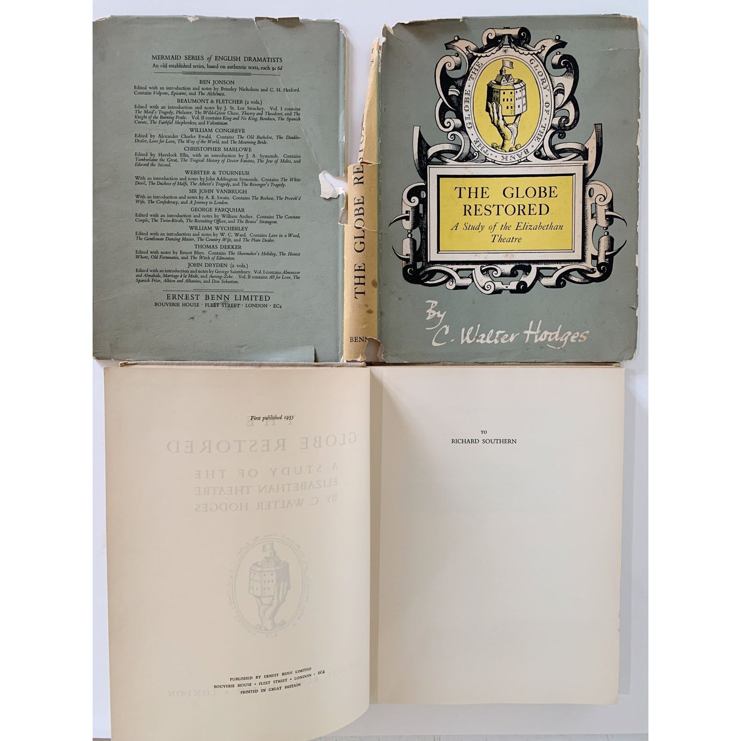 The Globe Restored: A Study of the Elizabethan Theatre, Hardcover, 1953 - Pretty Old Books